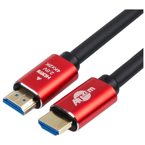 Кабель HDMI 1м Atcom AT5940 круглый черный/красный переходник hdmi vga 0 1м atcom at2810 круглый черный