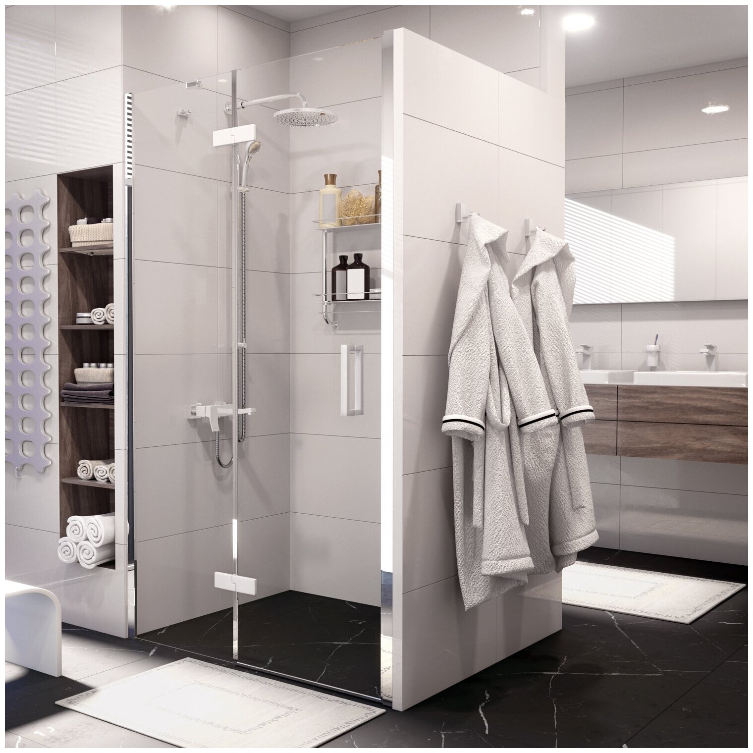 Душевая дверь в нишу Wasserkraft Aller White 120 см - фото №10