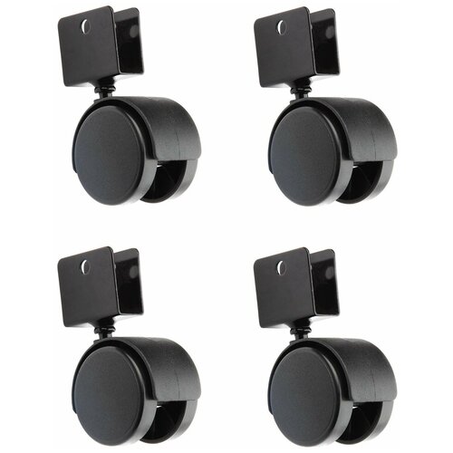 Колесная опора U-обр., Ø=40 мм,без стопора, под ДСП-16мм (комплект 4-шт)