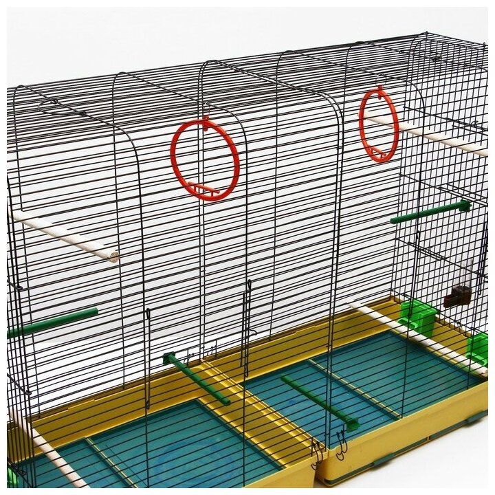 Клетка пролётная 4 яруса, 100 х 37 х 65 см, микс цветов - фотография № 14