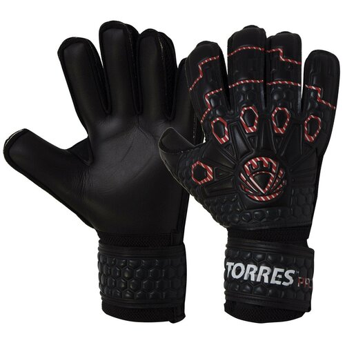 Перчатки вратарские TORRES Pro, FG05217-11, размер 11, 4 мм латекс, удлиненная манжета, черный