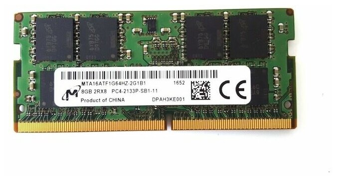 Оперативная память DDR4 8Gb 2133 Mhz Micron MTA16ATF1G64HZ-2G1B1 PC4-2133 So-Dimm