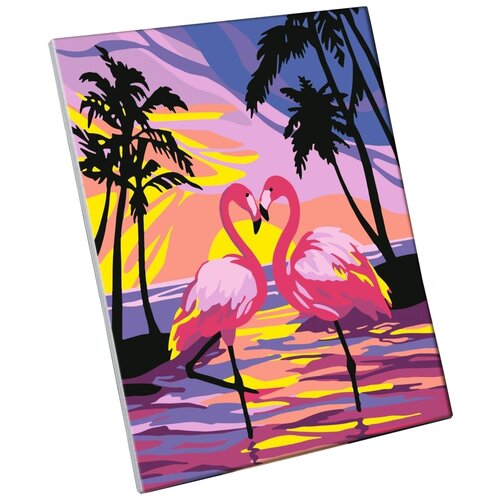 Картина по номерам Школа талантов Фламинго на закате, на холсте с подрамником, 40х50 см