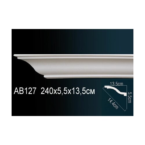 карниз perfect потолочный 135x55 мм плинтус полиуретановый под покраску ab 127 1 м п Карниз Perfect потолочный 135x55 мм плинтус полиуретановый под покраску AB 127-1 шт