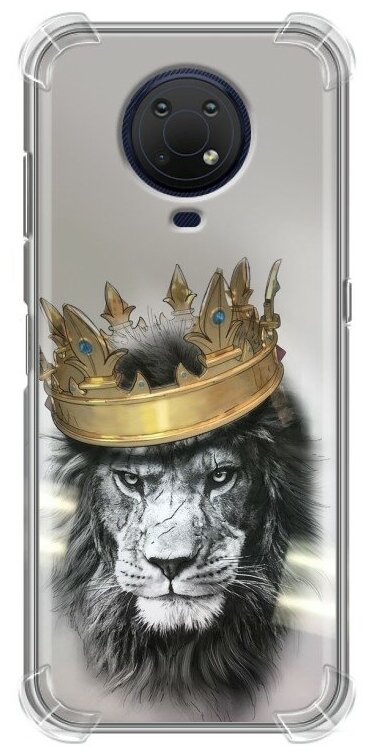 Дизайнерский силиконовый с усиленными углами чехол для Нокиа G20/G10 / Nokia G10 Лев с короной