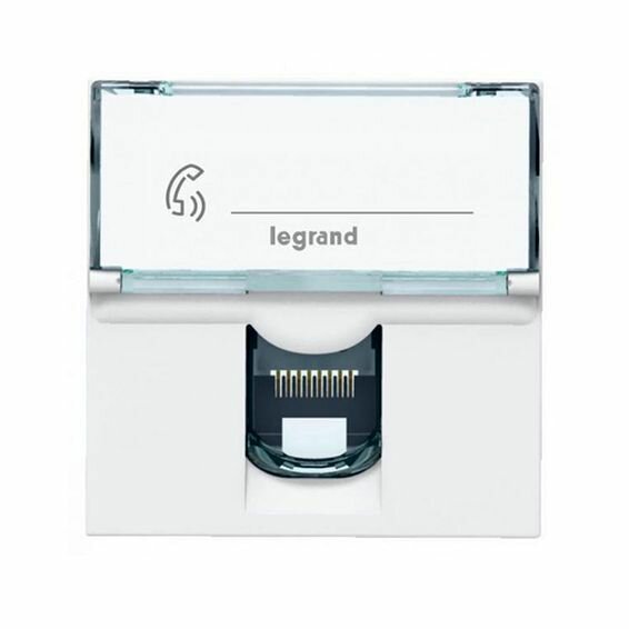 Розетка компьютерная RJ45 Legrand MOSAIC, скрытый монтаж, белый