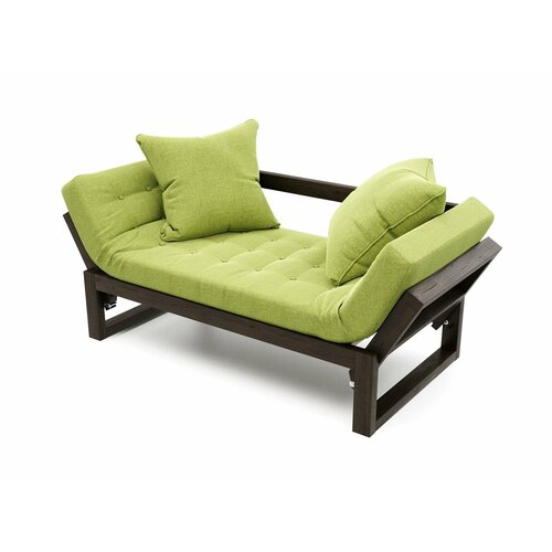 Садовый диван Амбер Textile-С,-венге, рогожка, массив дерева, кухонный, офисный, для кафе и бара, скандинавский лофт зеленый