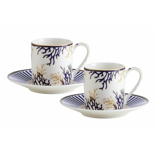 Пара кофейная 2 перс 4 пр фарфор P белая Кораллы Corallo Pozzi Milano 1876 PM-0125CORA 1673₽