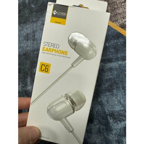 Проводные наушники капельки с микрофоном Cokike C6 116 Дцб 130см 32 Ом разъем 35мм для старых телефонов магнитолы радио MP3-плеера VR-оч 588₽