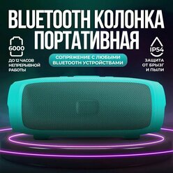 Портативная беспроводная колонка Audio mini (с Bluetooth-поддержкой) Музыкальная колонка с блютуз и радио (Bluetooth 5.0) Колонка портативная / Беспроводная колонка Bluetooth с FM-радио / переносная акустическая система для телефона Зелёный цвет