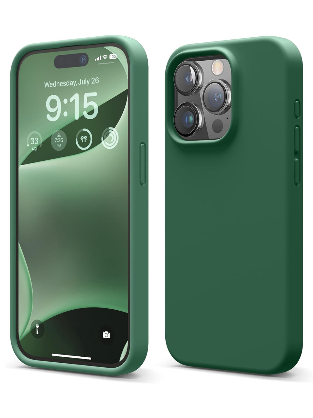 Elago для iPhone 15 Pro чехол Soft silicone (Liquid) Alpine Green