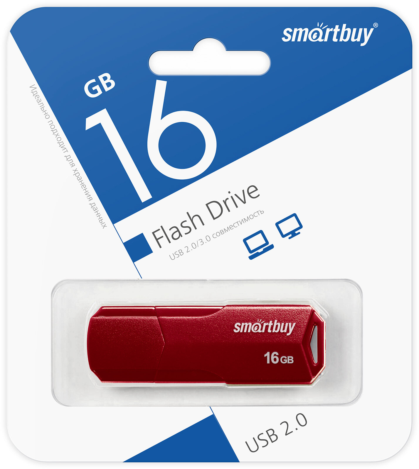 UFD 2.0 SmartBuy 016GB CLUE Burgundy (SB16GBCLU-BG)