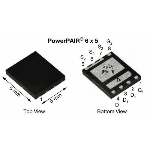 Микросхема SiZ998DT-T1-GE3 Dual N-Channel MOSFET 30V 60A PowerPAIR6x5 микросхема si7121dn t1 ge3 p channel mosfet 30v 16a powerpak 1212 8