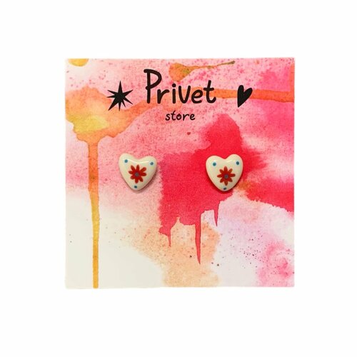 Серьги Privet store, белый