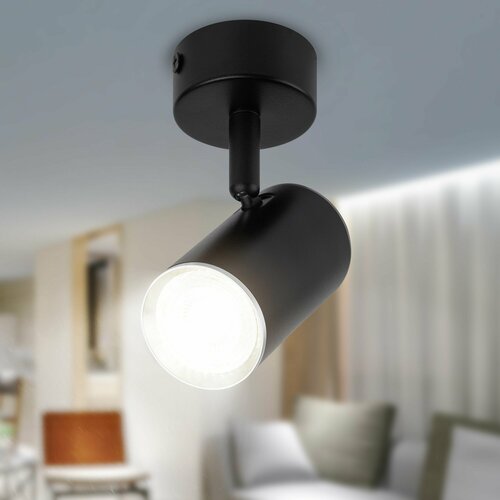 Светильник потолочный ЭРА OL35 BK под лампу MR16 GU10 декоративный на кухню, в детскую комнату, в спальню, в коридор, в прихожую / Спот потолочный накладной, IP20 черный, хром