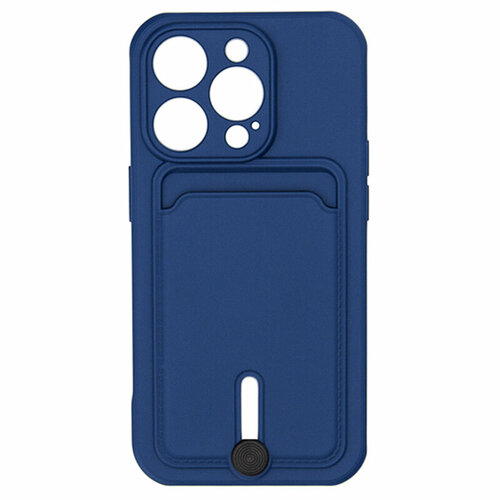 Чехол для iPhone 14 Pro с отделением для карт Button Card Case синий чехол для iphone 14 pro max с отделением для карт button card case хаки