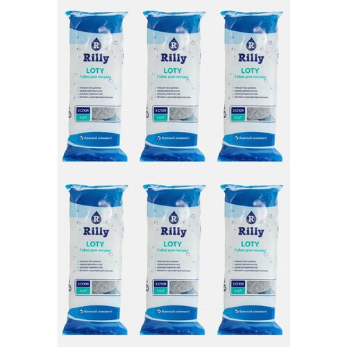 RILLY Губка для посуды Loty, 4 шт, 6 уп