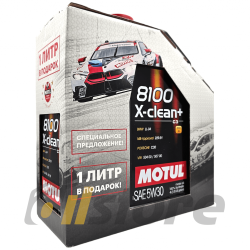 фото Моторное масло MOTUL 8100 X-clean+ 5W-30, 5л «5 по цене 4-х»