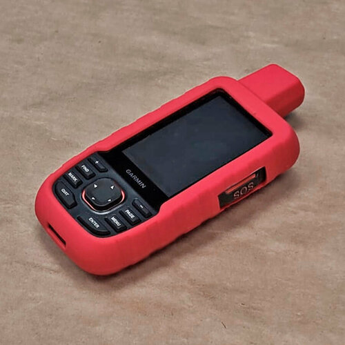 Чехол для Garmin GPSMAP 66i / 67i силиконовый с вырезом для кнопки SOS (красный)