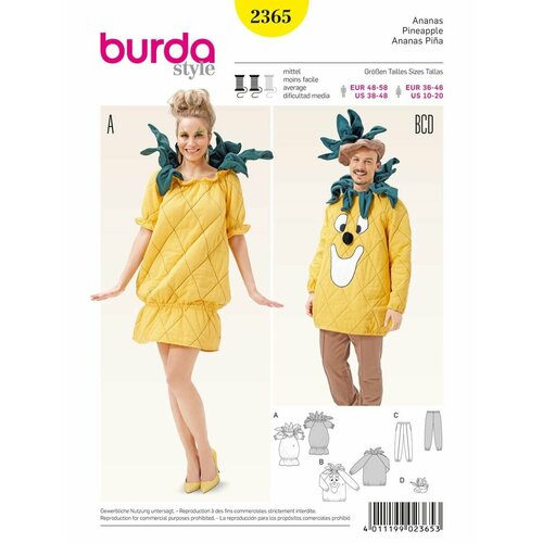 Выкройка Burda 2365 Карнавальный костюм Ананас выкройка burda 6399 исторический мужской костюм