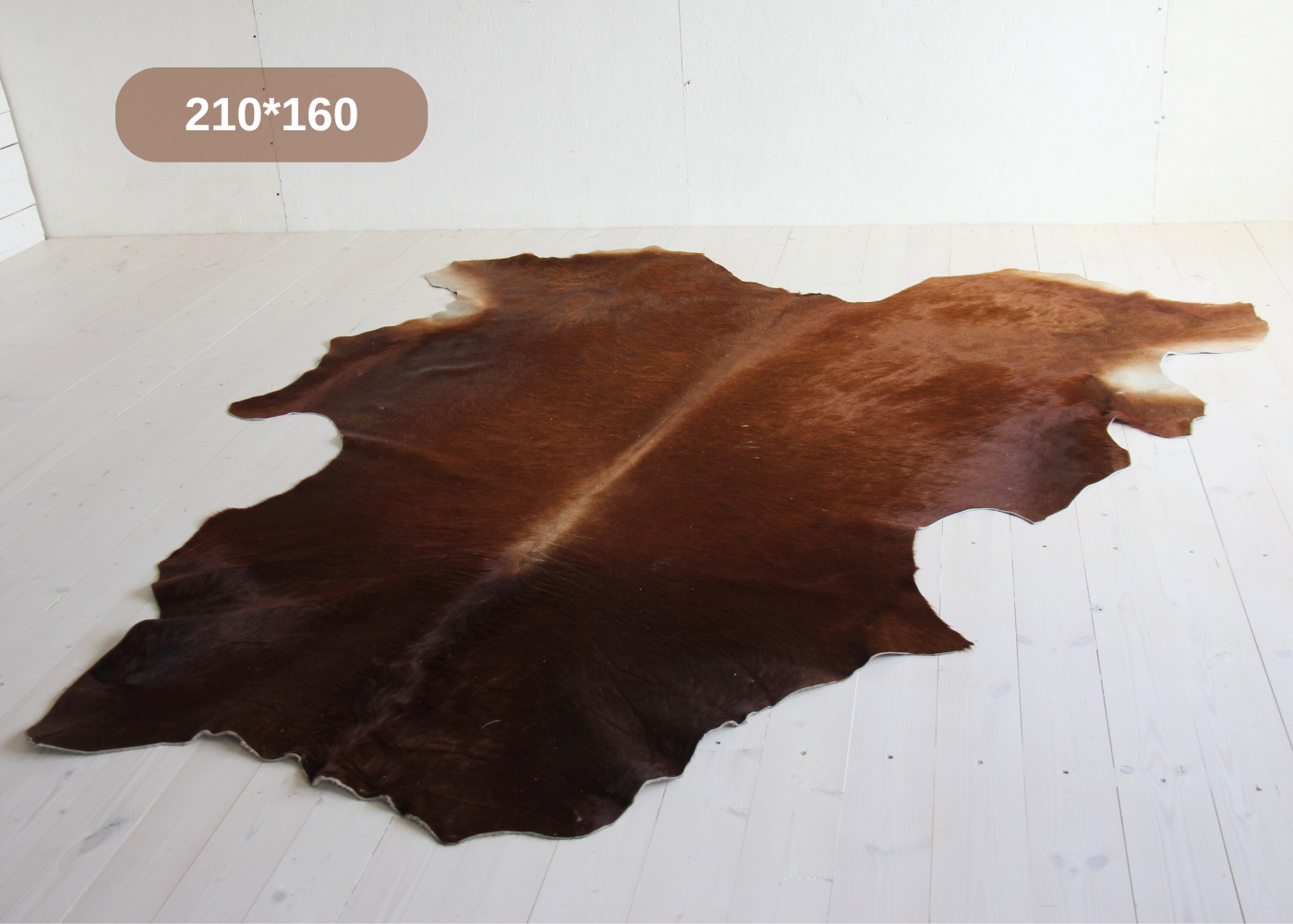 Ковер шкура коровы натуральная природный окрас Shkura-Dekor коричневая 2.1*1.6м
