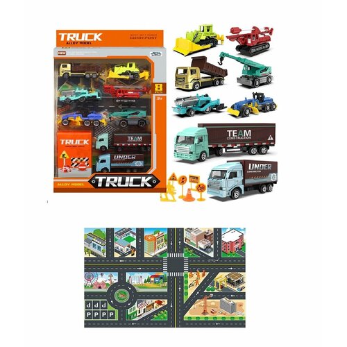 Игровой набор машинок и коврик с дорожными знаками набор машинок с дорожными знаками