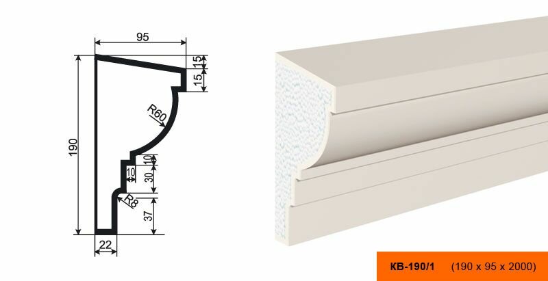 Lepninaplast КВ-190/1 фасадный карниз из пенополистирола