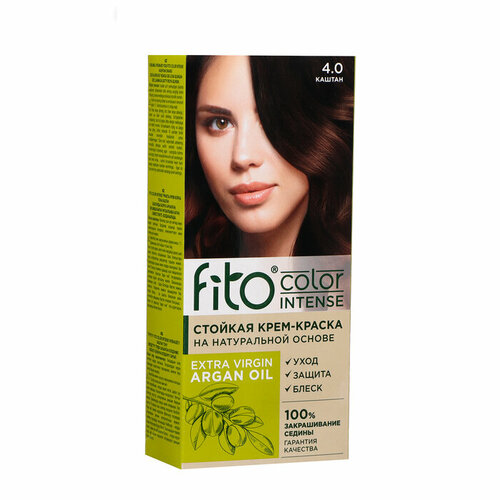 Стойкая крем-краска для волос Fito color intense тон 4.0 каштан, 115 мл стойкая крем краска для волос effect color 5 в 1 4 0 каштан 50мл