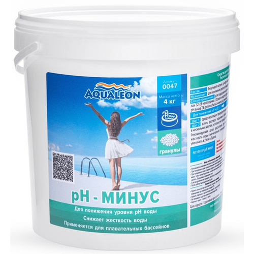 Aqualeon pH-минус в гранулах 4 кг ph плюс aqualeon в гранулах 1 кг