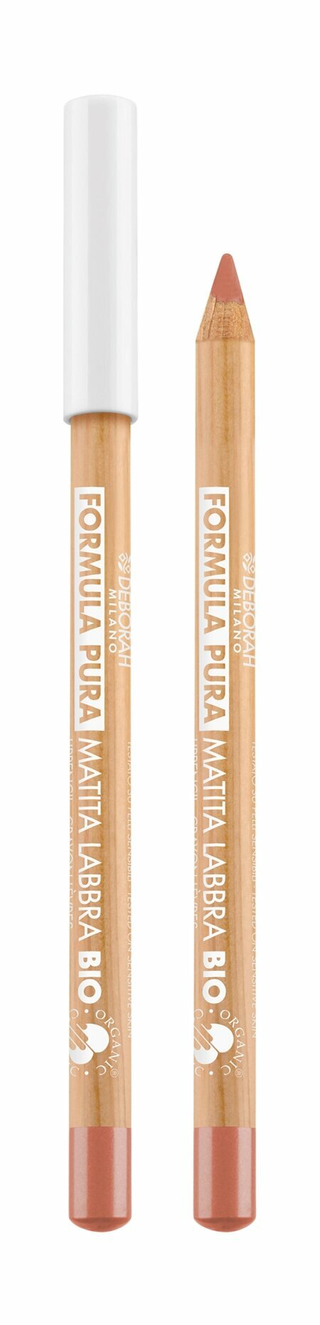 DEBORAH MILANO Карандаш для губ Formula Pura Organic Lip Pencil, 1,2 г, 02