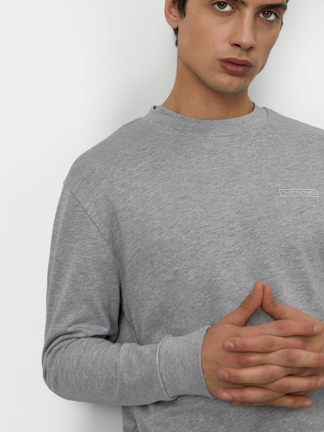 Толстовка JUST CLOTHES, размер L, , серый