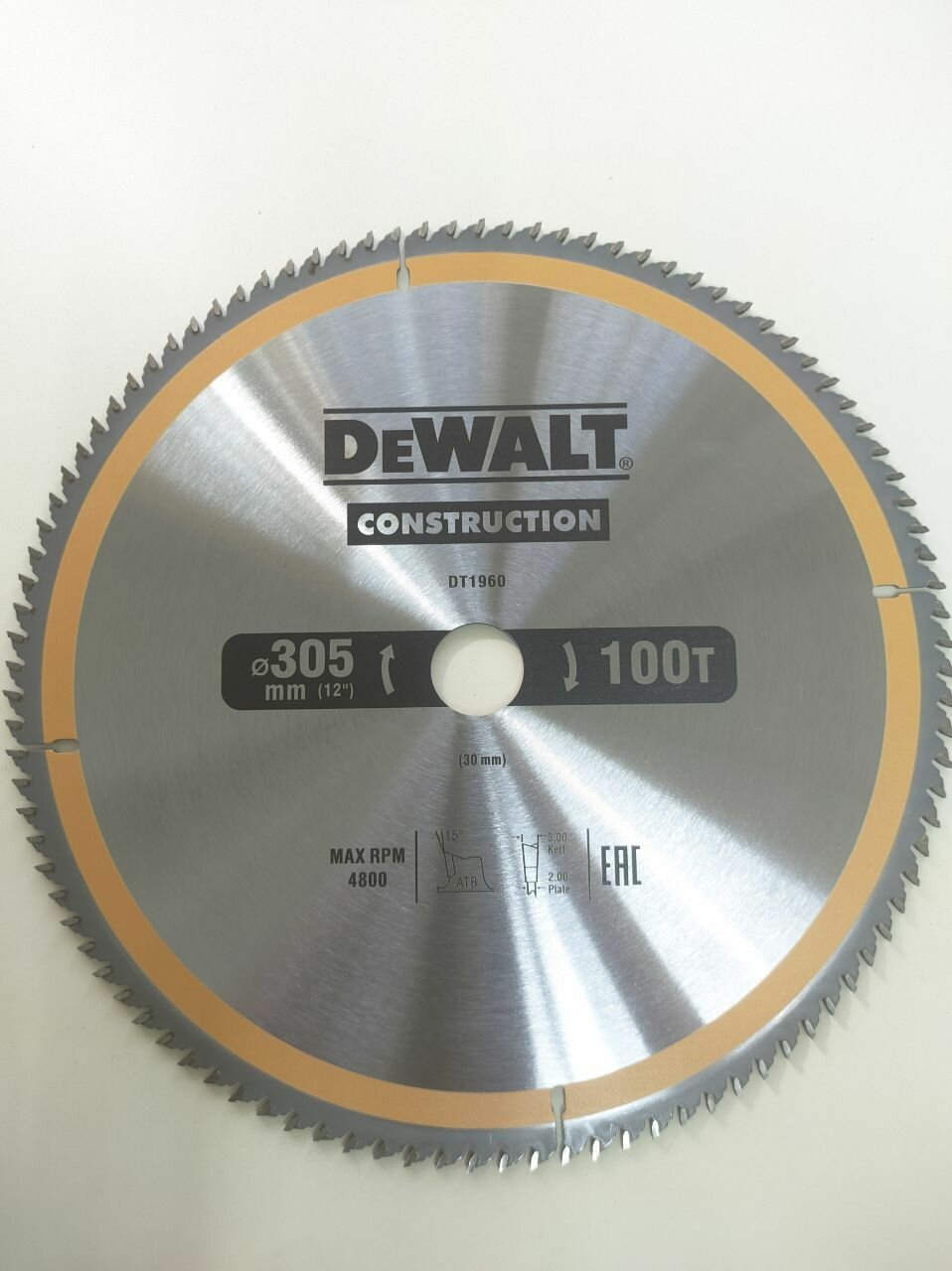 Пильный диск CONSTRUCT (305х30 мм; 100 ATB) DEWALT DT2120