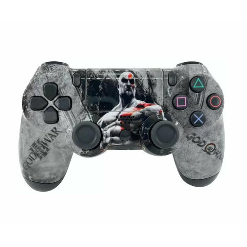 Беспроводной Bluetooth Геймпад Dualshock 4 для PlayStation 4 Серый с принтом God of War Год оф вар 145000₽