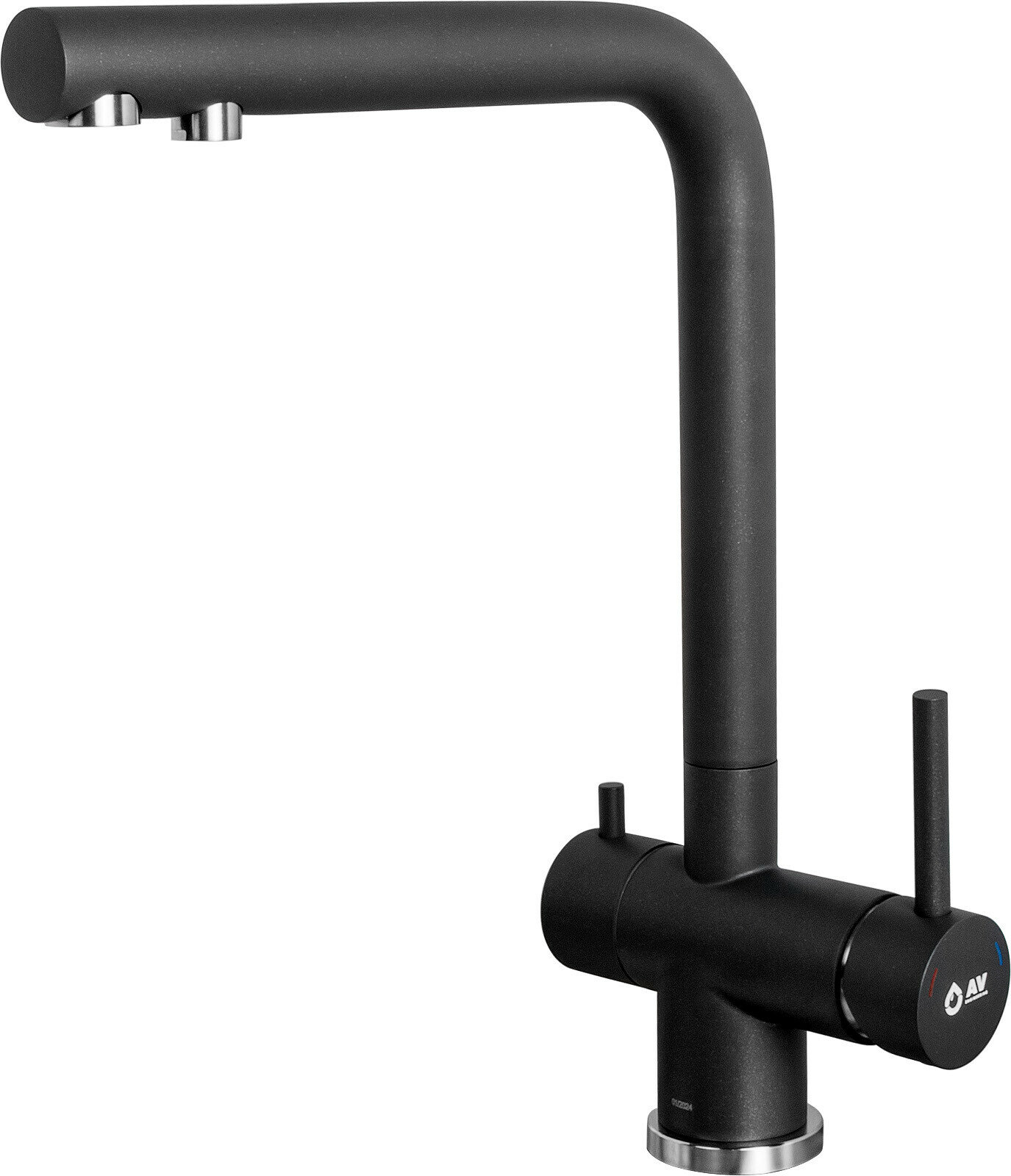 Смеситель для кухни черный с краном для питьевой воды AV Engineering ZAR (AVZAR4-B304BKWF)