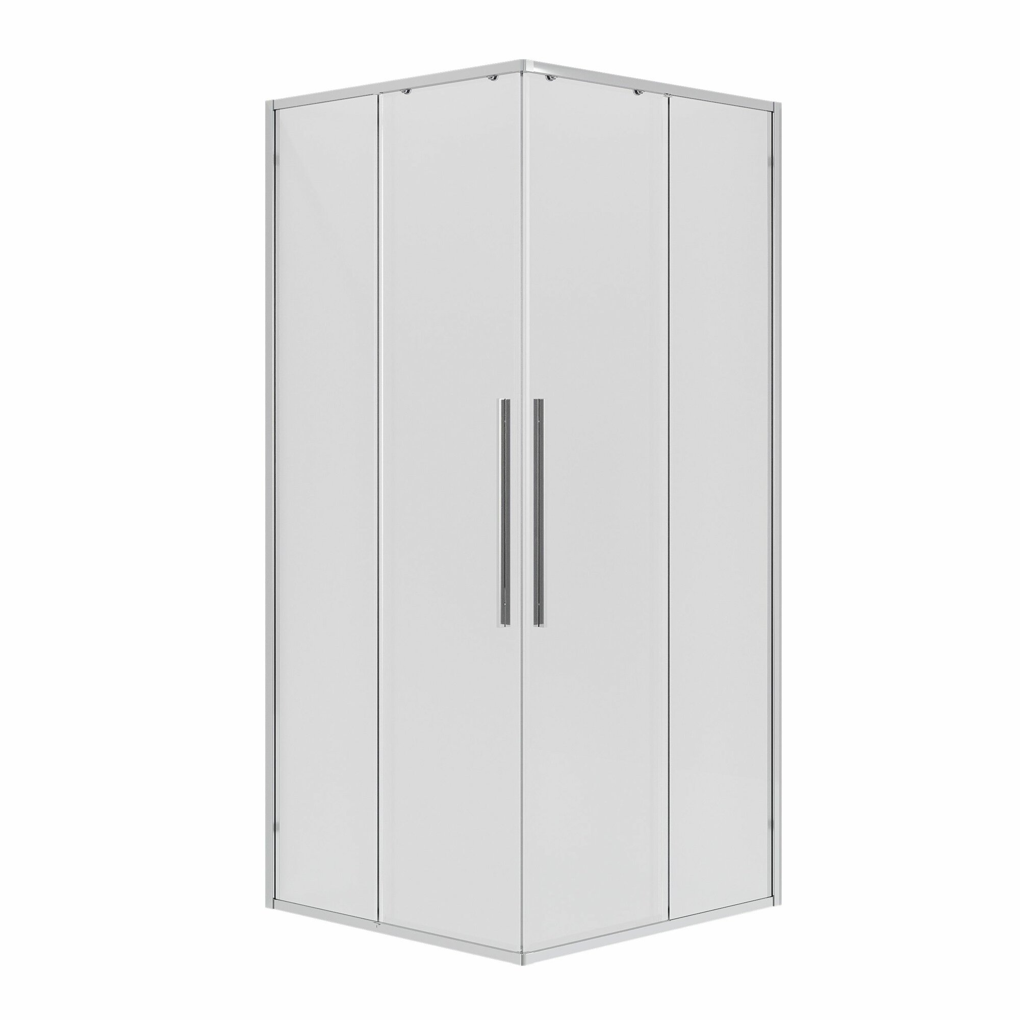 Душ. ограждение NG-6622-34 (80*80*195) квадрат, раздвижная, хром, стекло прозрачное, 1 место