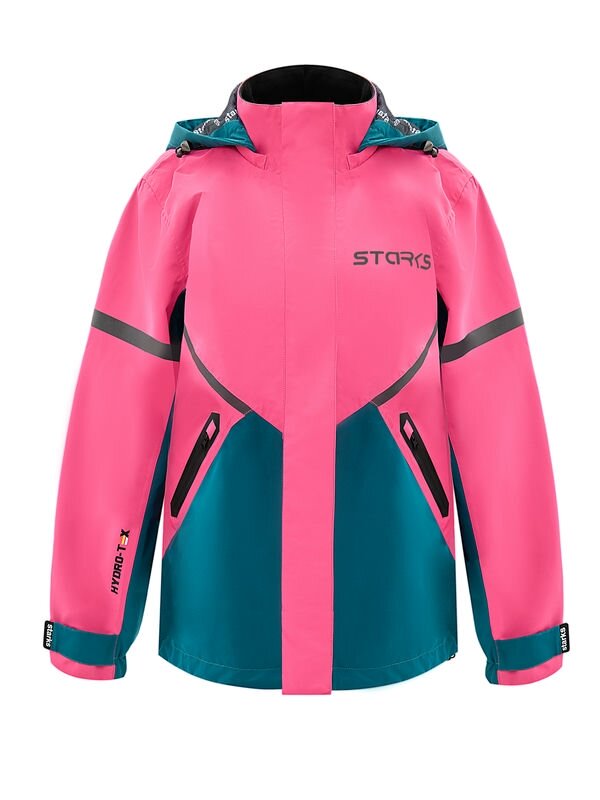 Куртка мотодождевик женская STARKS Dry Rain HT Фуксия изумруд, размер S