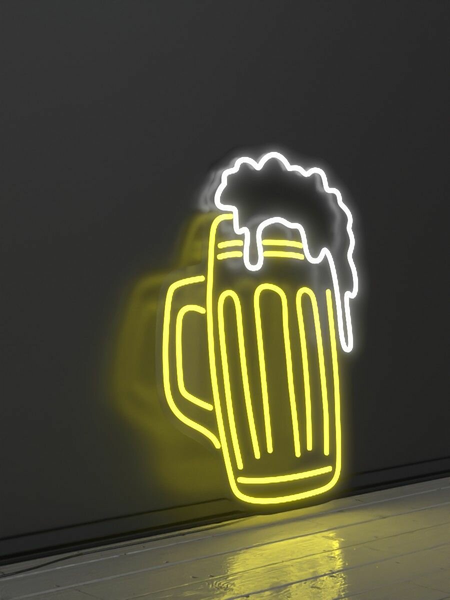 Неоновая вывеска Пиво / Размеры: 400х500 мм