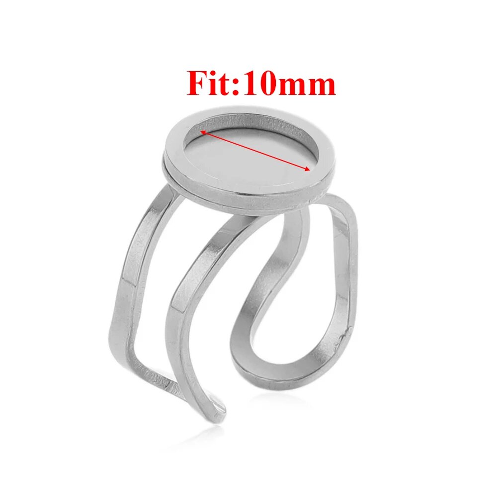 4 шт. Открытые кольца из нержавеющей стали Semitree 25 мм