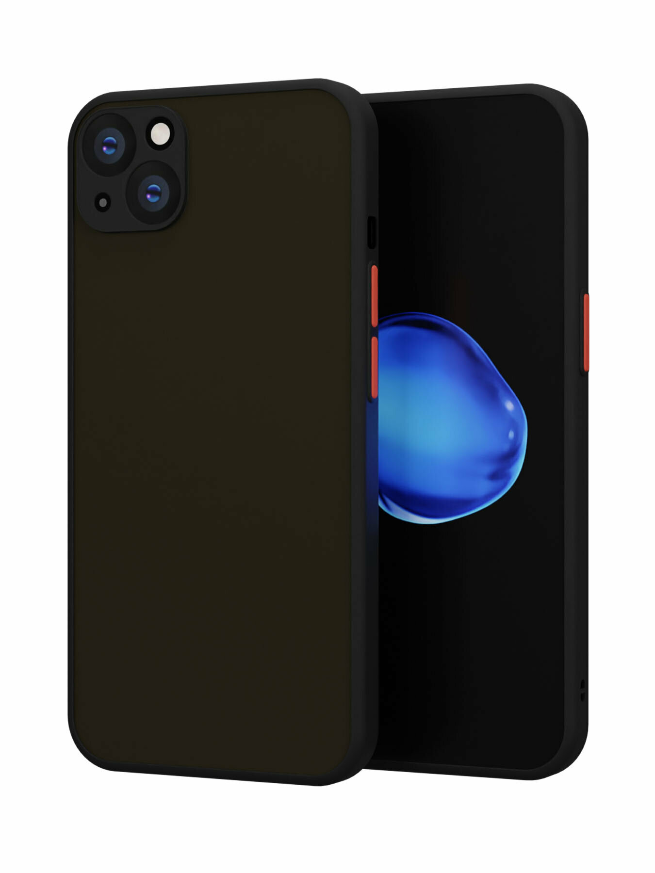 Чехол Mcover на iPhone 15 Plus / для Айфон 15 Плюс, противоударный, с защитой камеры, черный