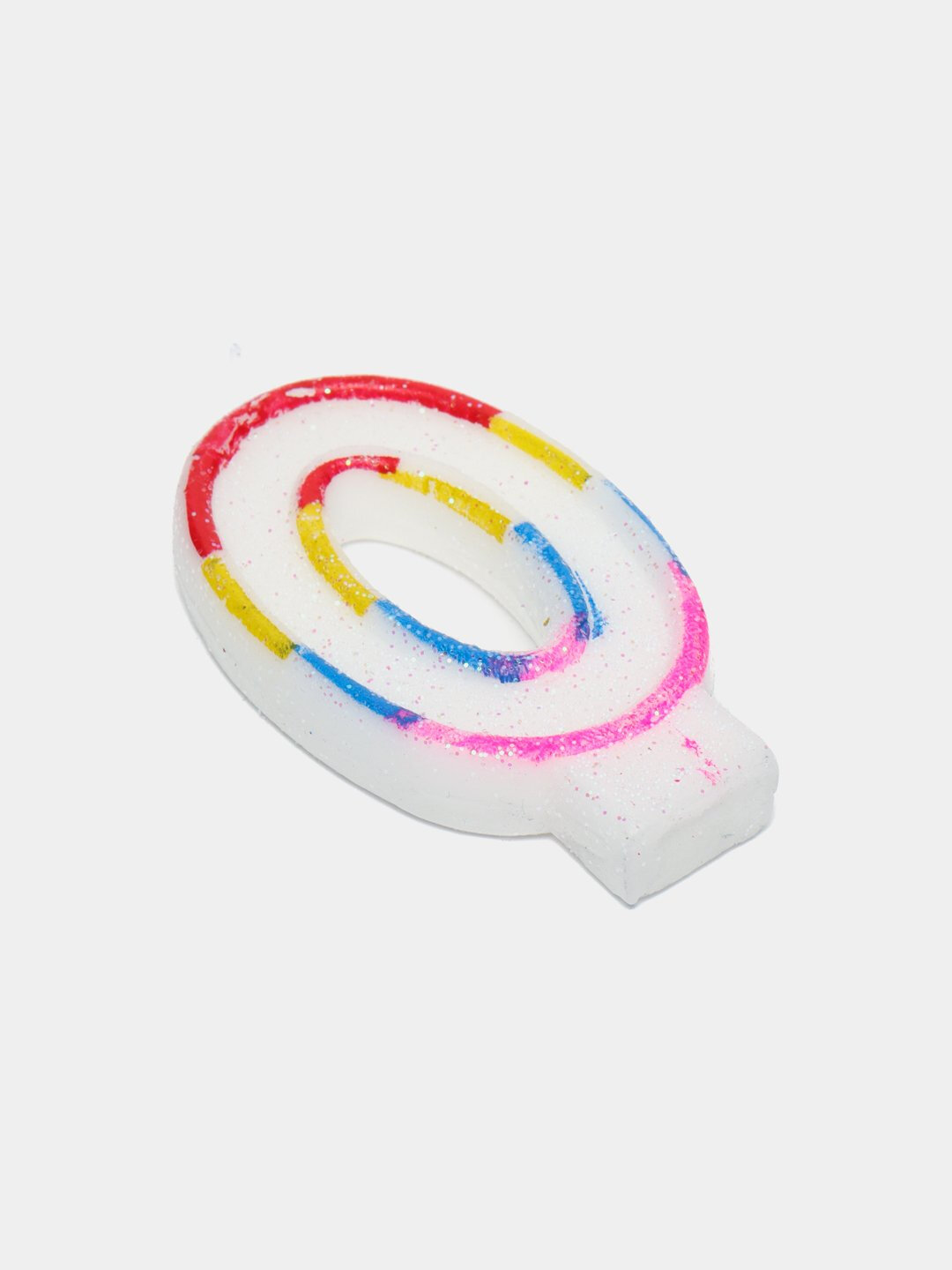 Разноцветные свечки для праздничного торта на день рождения цифра "0"