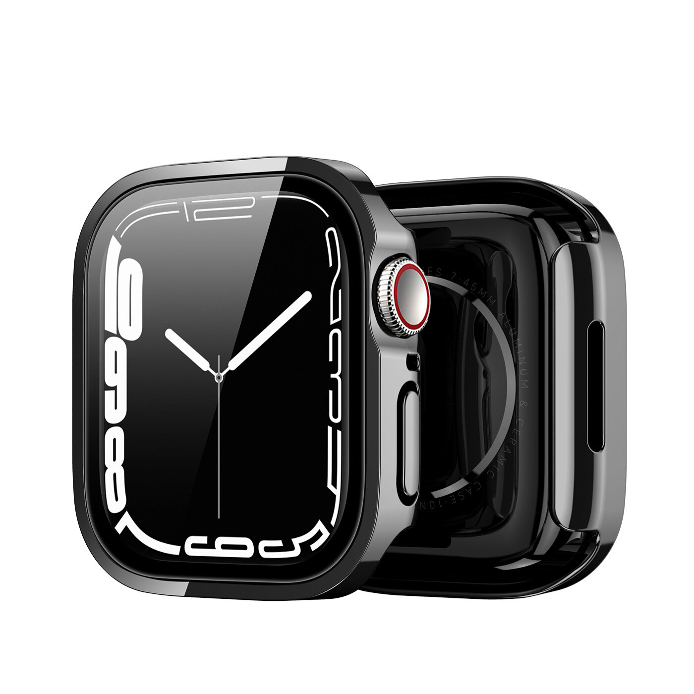 Чехол-бампер черный из TPU от Dux Ducis для часов Apple Watch 45мм на модели 7, 8 и 9 серии, серия Hamo Series Case — фото 1