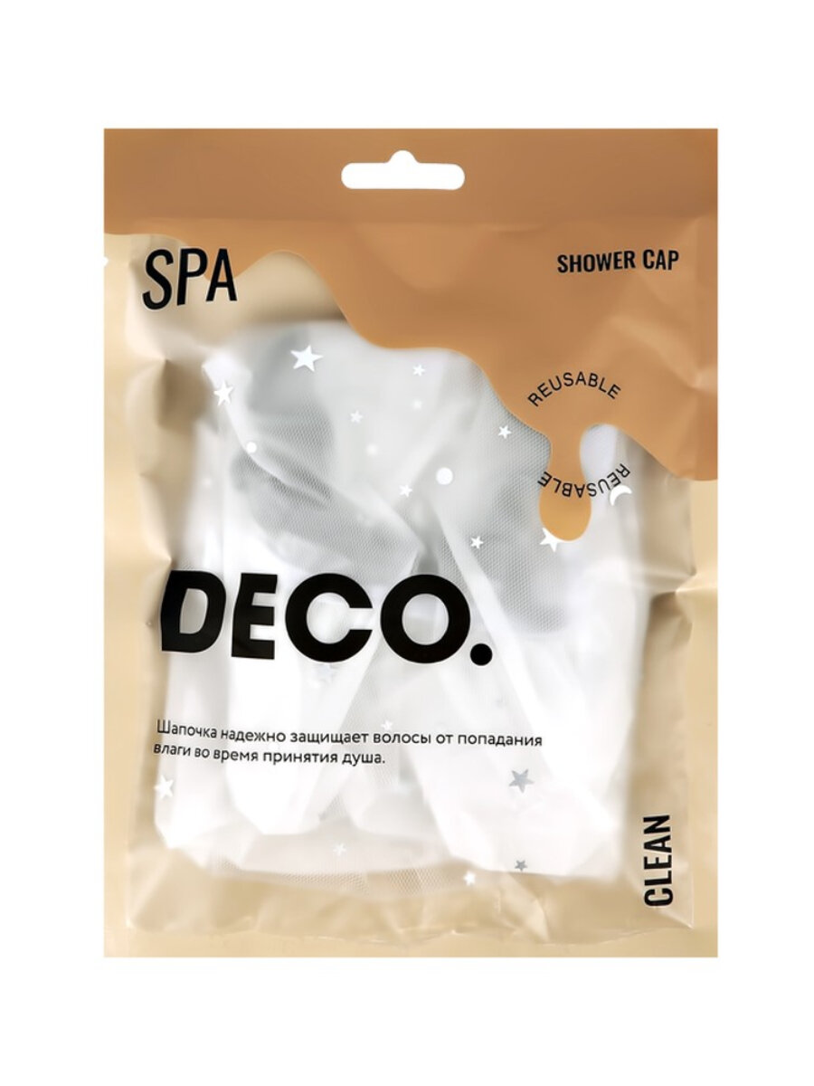 Шапочка для защиты волос от воды для душа DECO. (star), 1 штука