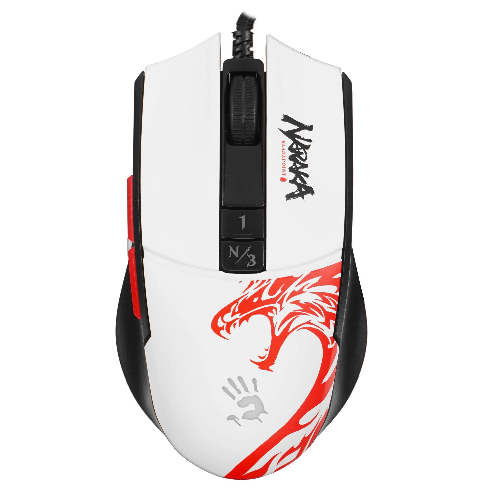 Мышь проводная A4Tech Bloody L65 Max Naraka [L65 MAX NARAKA] белый, 12000 dpi, светодиодный, USB Type-A, кнопки - 7 — фото 1