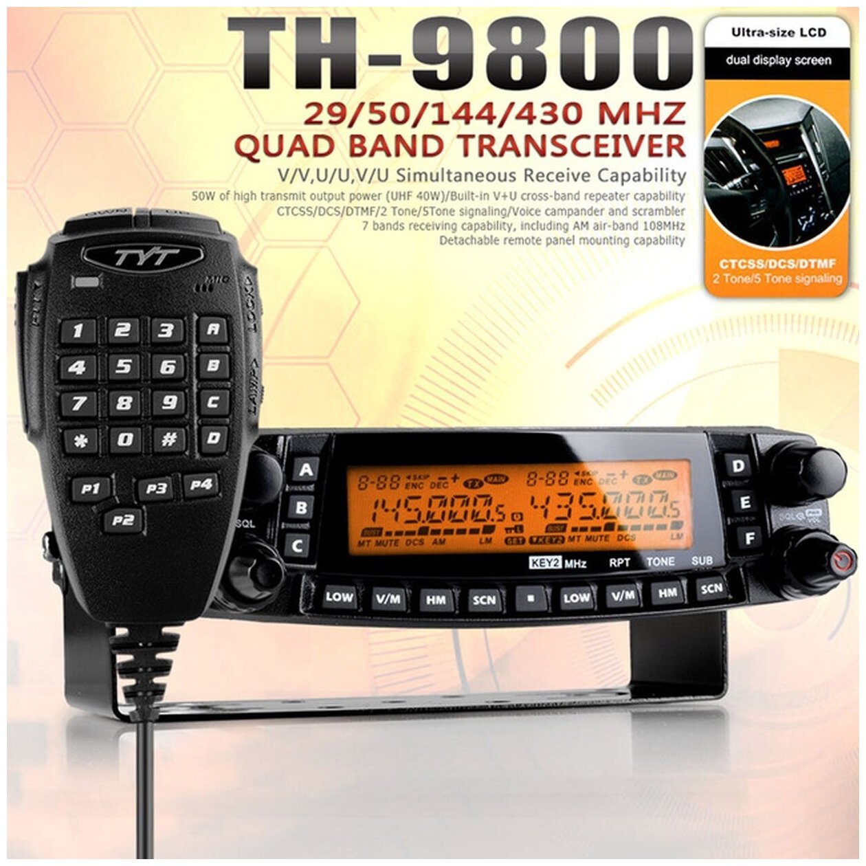 Четырёх диапазонная радиостанция TYT TH-9800 CB/LB/VHF/UHF CROSS BAND