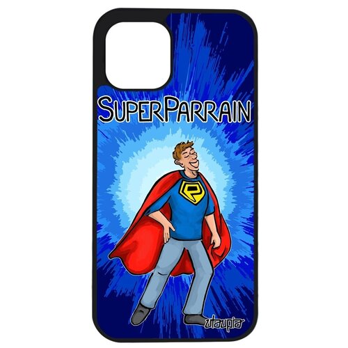 фото Противоударный чехол на телефон // apple iphone 12 pro max // "суперкрестный" веселый отец, utaupia, синий
