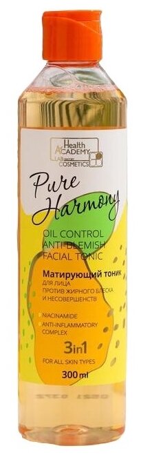 Health of Academy Матирующий тоник против жирного блеска и несовершенств Pure Harmony, 300 мл