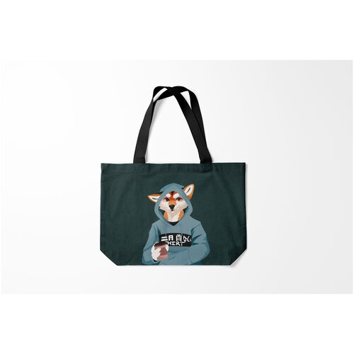 фото Сумка-шоппер / 46х35 см / звери / лисы furry fox burnettie