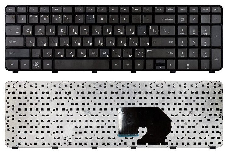 Клавиатура для ноутбука HP Pavilion dv7-6c02er черная с рамкой 1080₽