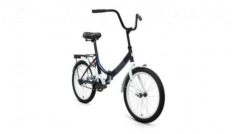 Велосипед ALTAIR CITY 20 (2022) (Велосипед ALTAIR CITY 20 (20" 1 ск. рост. 14" скл.) 2022, темно-синий/белый, RBK22AL20003)