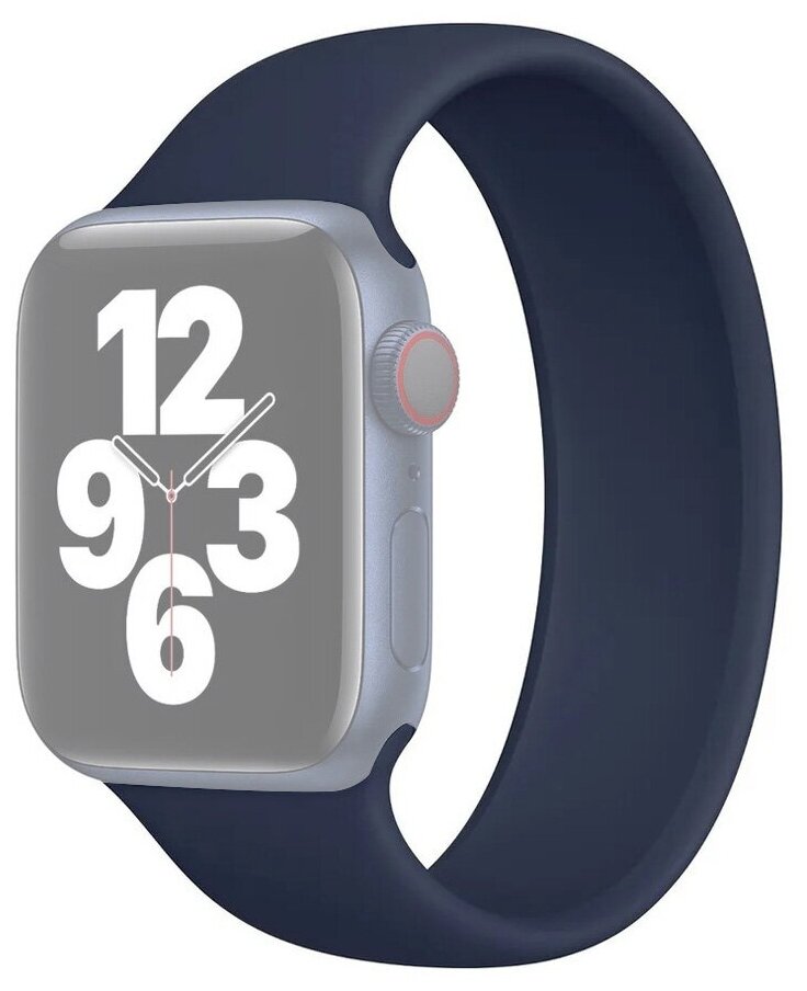 Ремешок для Apple Watch 1-6/SE 38/40 мм силиконовый эластичный InnoZone 128мм - Полуночно-синий (APWTSI-S38-04)